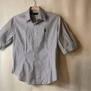 Ralph Lauren navy and White Casual Button Down Shirt